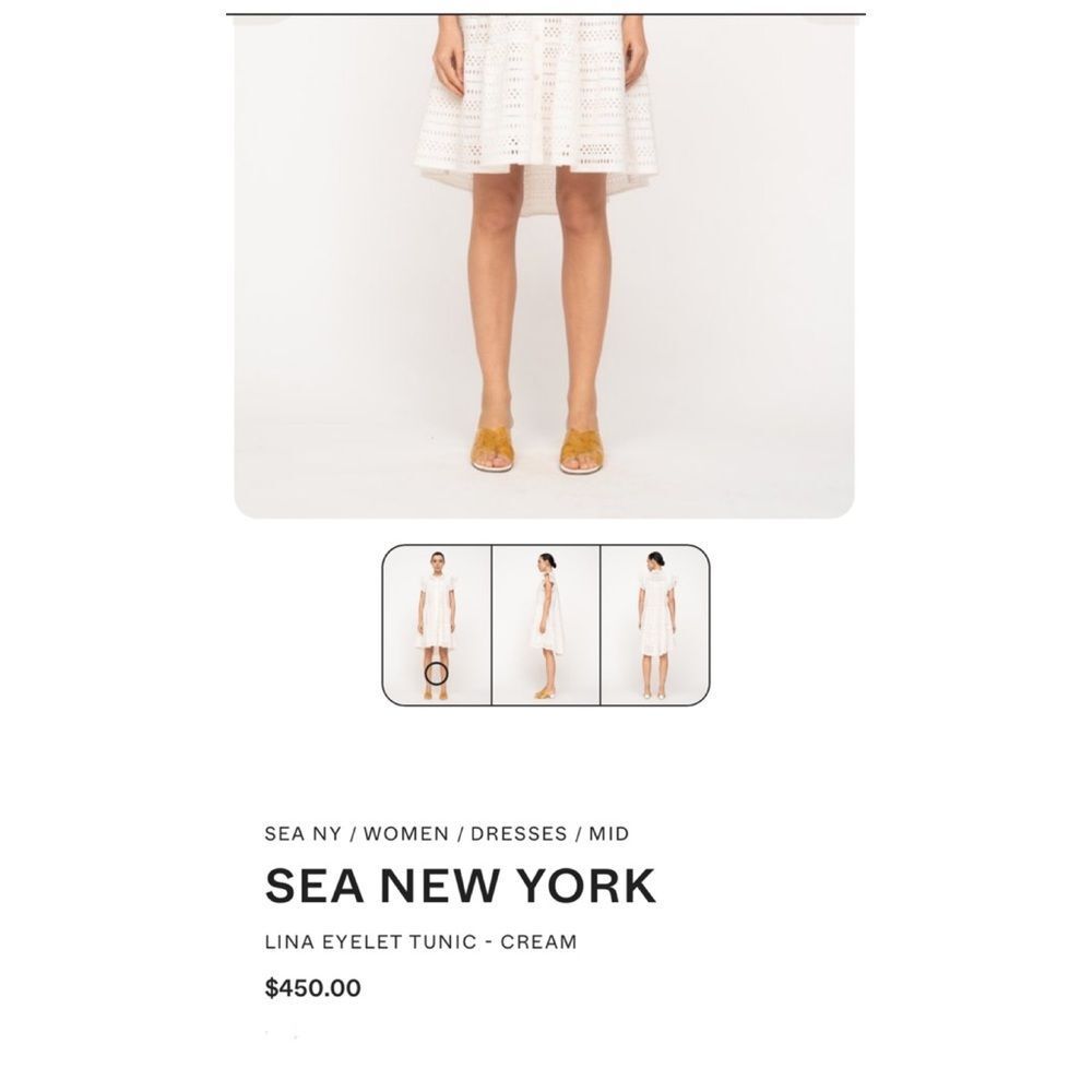 SEA New York Lina Eyelet Tunic Dress | Cream - Picture 3 of 8